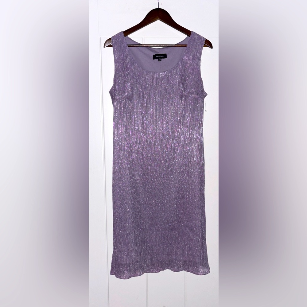 R & M Richard Metallic Crinkle Dress Women 14‎ Elegant Cocktail Dinner Party